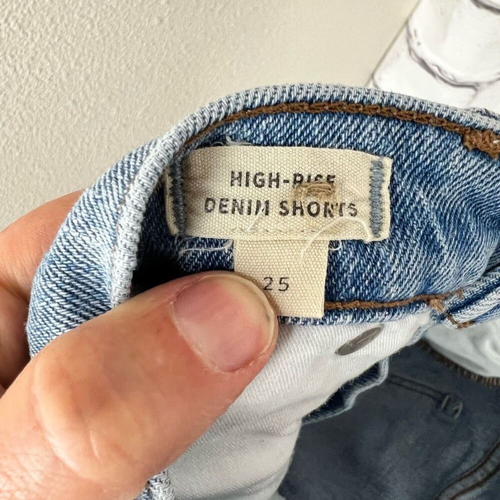 Madewell Women's High-Rise Distressed Denim Shorts Size 25 Blue - Picture 6 of 8
